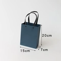 Navy blue paper gift bag with black rivet handles, 20x15x7cm business shopping tote - Small (15x20x7cm)