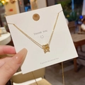 Collana in acciaio inossidabile dorato con pendente cilindrico e zirconi bianchi - Stile Cilindro Vita con Zirconia (X440) / Oro