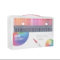 Dual tip watercolor markers set with 120 colors in a transparent storage box - 120 Colors Set