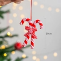 10cm Christmas candy cane ornament with red and white striped bow and hanging loop - Red Double Candy Canes