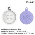 Moule en silicone pour étiquettes de flocon de Noël avec trou pour aromathérapie et pâtisserie - Style 4-Étiquette flocon de neige / Gris