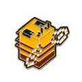 Cartoon pixel art bee enamel pin made of zinc alloy with 3D cube style design - C1921-Pixel Style Bee