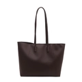 Bolso tote marrón de gran capacidad para el día a día con correas de hombro delgadas - Café