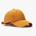 Adjustable mustard yellow cotton baseball cap with a classic six-panel design and curved brim - Orange Red