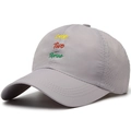 Grey quick-dry baseball cap with colorful embroidery and breathable mesh panels - Adjustable / Light Gray