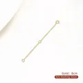 Detailed view of 8cm gold plated 925 sterling silver adjustable chain with spring clasp - 8cm / Gold