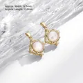 Orecchini a farfalla in oro 18k con conchiglia bianca, misura 12,5mm per 23,0mm - Ciondolo Quadrato in Madreperla 12.5x23mm