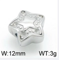 Star-shaped 12mm stainless steel silver pendant bead for DIY jewelry with dotted texture - Dotted Star Bead Style (KLJ3642-Z)