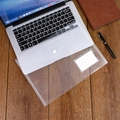 Transparent A4 plastic document folder with snap button and white label card holder - 18 Microns With Label Slot