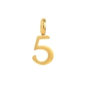 Minimalist DIY number 5 pendant in 18k gold plated titanium steel for necklaces - Number 5 / Gold