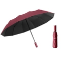 Automatic folding reverse umbrella in wine red with black UV coating and metal handle - 10 Ribs Automatic Light Umbrella Red