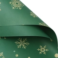 Dark green Christmas wrapping paper featuring elegant gold and white snowflake patterns - 50*70CM / Polka Dot Pattern - Green