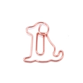 Graffetta creativa a forma di cucciolo in metallo galvanizzato oro rosa su fondo bianco - Oro rosa