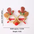 Christmas reindeer glasses with gold glitter frame and red plush nose for holiday parties - Red Cat Ear Reindeer Antlers