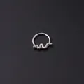 Aro para piercing de serpiente en acero inoxidable 16G plateado para nariz y oreja - 8mm / Plateado