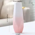 Modern white and pink gradient ceramic vase with geometric texture, 21cm height - Shiling (Pink) 21cm