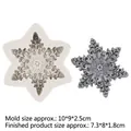 3D snowflake silicone fondant mold for cake decorating with detailed baroque patterns - Clear