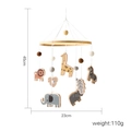 Wooden baby mobile with animal pendants and felt balls, dimensions 45x23cm and 110g - Forest Animal Mobile