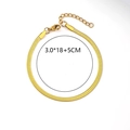 3mm flat gold snake chain bracelet with herringbone pattern and lobster clasp - 18cm+5cm / Gold/3mm Flat Snake Chain