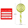 Christmas tree ornament featuring a green and white spiral lollipop design, 20cm PVC hanger - Green