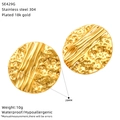 Detailspezifikationen der 28mm 18k vergoldeten Edelstahl-Creolen mit Textur - Gehämmerter Runder Stil (SE429G) / Gold