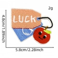 Embroidered red apple cartoon patch with LUCK text, 5.8x4.8cm fabric sewing accessory - 13#