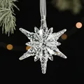 Sparkling transparent acrylic snowflake ornament with colorful glitter and white ribbon - Transparent Snowflake A / Single Piece
