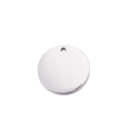 Minimalist round silver pendant with a single hole for DIY jewelry making - Steel Color 25mm (KLJ072-Z)