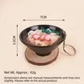 Miniature 7cm simulation ramen noodle bowl keychain with lifelike resin food details - Ham Noodles Keychain