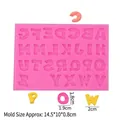 Moule alphabet en silicone rose avec 26 lettres majuscules pour décoration de gâteaux - Style 1 Rayures / Rose