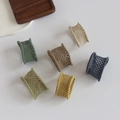 Knitted wide hair ties set in Morandi colors with soft hollow mesh texture - Mesh Braid 6Pcs Set