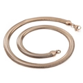 Flat gold snake chain necklace for men in stainless steel with secure lobster clasp - 8mm / Rose Gold