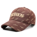Berretto marrone con stampa logo all-over e ricamo dorato 3D scritta Fashion - Regolabile / caffè