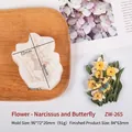 Silicone mold for DIY butterfly and narcissus flower plaster car diffuser and wax crafts - Daffodil Butterfly