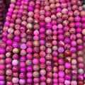 Imperial stone beads in vibrant rose pink and brown texture for DIY jewelry making - Rose Red Emperor Stone