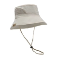 Beige outdoor sun hat with wide brim, breathable mesh panels and adjustable chin strap - Light Beige