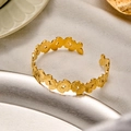 Fashionable gold butterfly open bangle featuring an elegant hollow carved wing design - Gold Butterfly Pattern