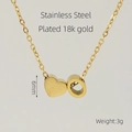 18k gold plated stainless steel necklace featuring a heart and ring pendant design - Letter O