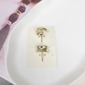 Two-piece golden alloy hair clip set including C-ring and hammered texture metal hairpins - 6# Gold 2-Piece Set
