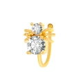 Golden spider non-piercing U-shaped nose clip with sparkling cubic zirconia inlay - Spider Style (WG-1265) / Gold