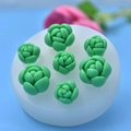 Silikonform für Sukkulenten und Rosen zur Herstellung von Seifen und Fondant-Torten - 7-Loch Sukkulenten Rose (sku_821297193457) / Weiß
