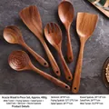 6-piece acacia wood kitchen utensil set including spatulas and spoons with natural grain - Confusa Acacia 6-Piece Set / Approx. 480g
