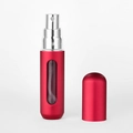 Portable 5ml red metal perfume atomiser bottle with bottom refill and transparent window - Matte Red