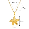 Gouden roestvrijstalen zeester ketting voor zomerstrand met getoonde afmetingen - Zeesterhanger (N07017) / Goud