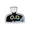 Creatieve emaille speld met zwarte kat in een chemische fles, minimalistische metalen badge - Chemie Kolf Combinatie Stijl (QHXZ2021)