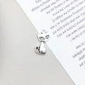 Ciondolo gatto in argento antico per creazione gioielli di Halloween e artigianato - 8x17mm / Gatto