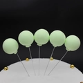 Green clay balloon cake toppers for birthday party dessert decoration, set of five - Single Piece / Tiffany Light Green