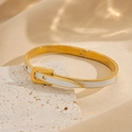 2004 Gold And White Leather Belt Bracelet
