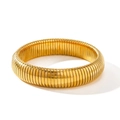 Dettaglio del bracciale elastico placcato oro con motivo a serpente e misure dei parametri - Larghezza 16mm (NB-B6097-G-16mm)