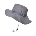 Sombrero gris de sol de ala ancha con malla transpirable y correa ajustable - Gris claro